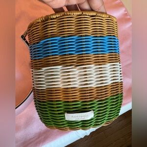 Kate Spade woven bucket bag with white leather strap.  BNWT and dust bag